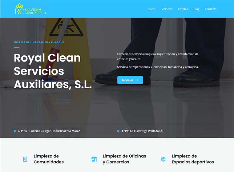 nuevo sitio web de Royal Clean